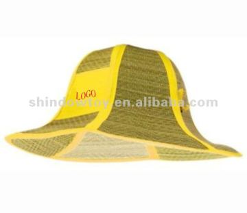 Yellow Collapsible straw cap, Promotion foldable straw cap