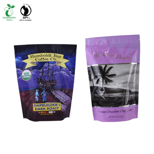 Zipper Custom Stand Up Plastic Biodegradable Food Packaging Pouch Bag dengan Window