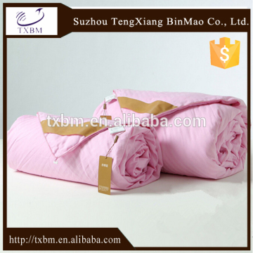 100%mulberry silk comforter with cotton stripe cover