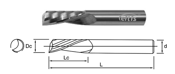 Carbide Single Flute End Mill Cutter for Carving Wood