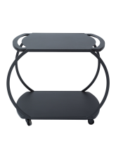 2-Tier Metal Oval Rolling Cart for Outdoor/Indoor