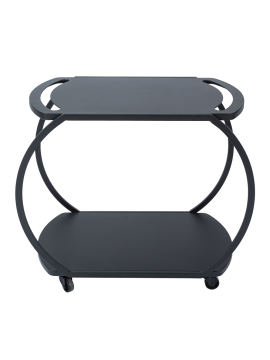 2-Tier Metal Oval Rolling Cart for Outdoor/Indoor