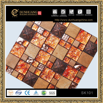 gold flower patten resin and marble mosaic designs