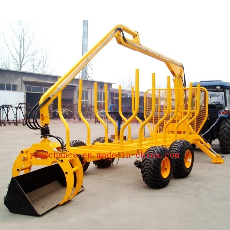 New Product Zm8006 8tons ATV Forest Log Trailer with Crane for Sale