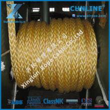 8-strand flat braid pp/pes composite rope for mooring
