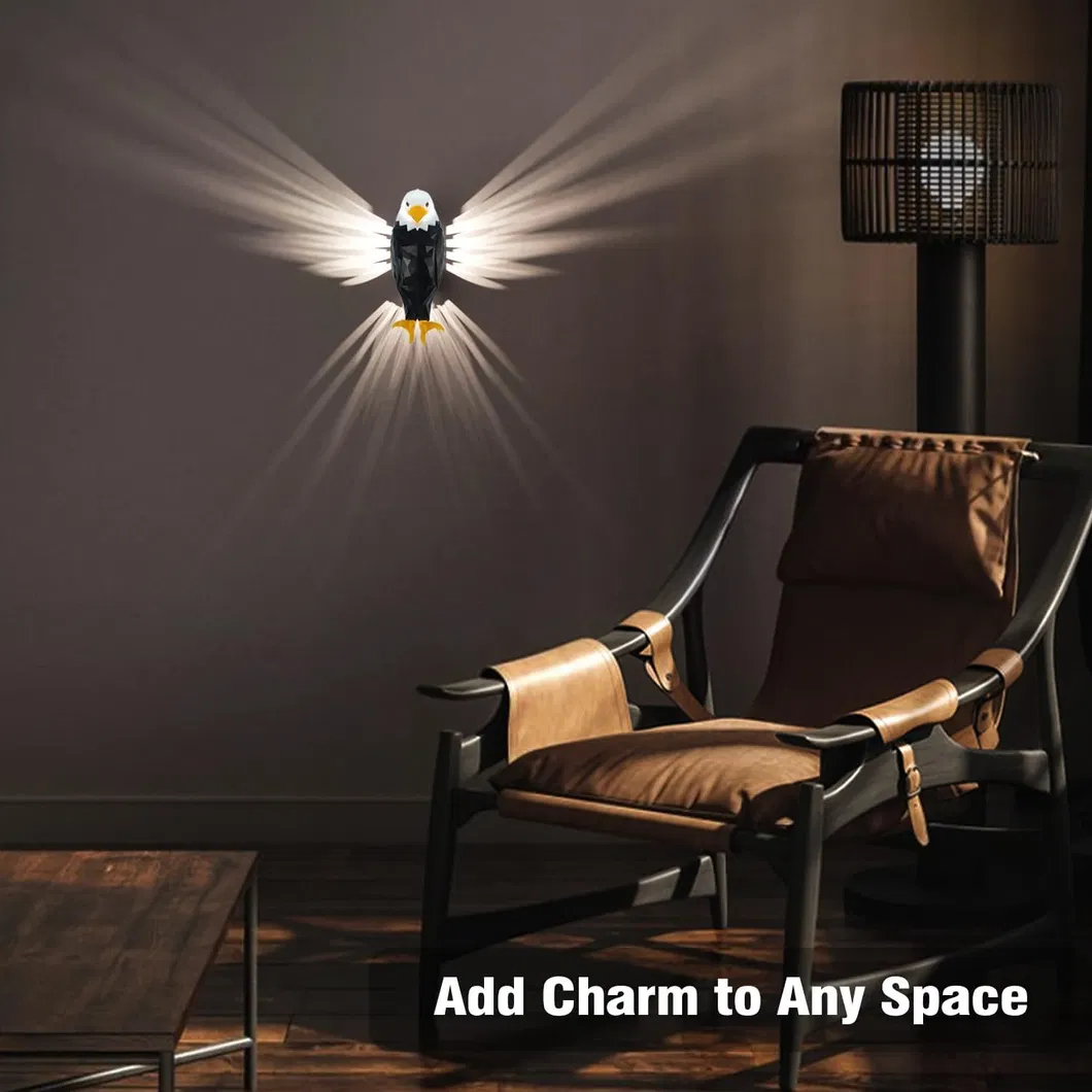 Elegant Eagle Wing Decorative Wall Light with Remote Control