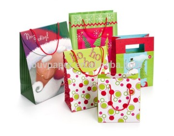 Christmas drawstring paper shopping bags wine gift bags
