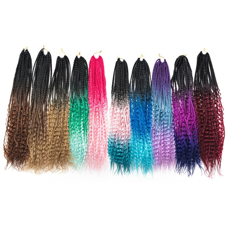 Box Braids River Crochet Hair with Loose Curly Ends Goddess Box Braids with Mermaid Waves 18inch 22inch 24inch