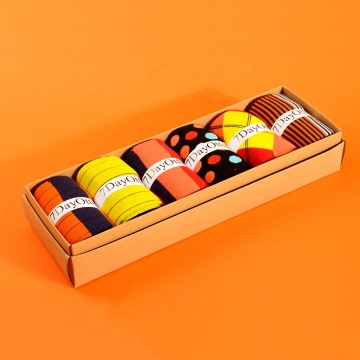 colorful 6pcs men dress gift boxed socks