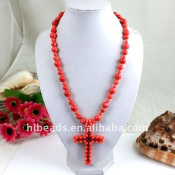 Charming red coral necklace designs wholesale CN0021