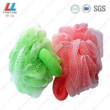 Handle loofah pouf shower scrubber sponge