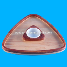 Acacia wooden sauce dish tray and wooden dip tray with bowl