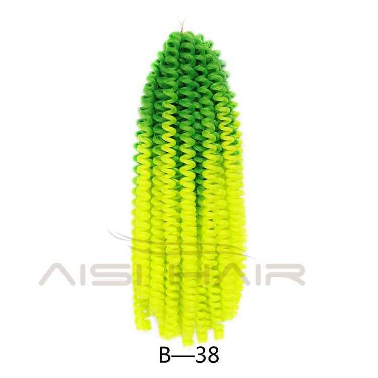 Aisi Hair Spring Twist Crochet Braids Ombre Braiding Hair 8 Inch Synthetic Hair Extensions Braids Curly Twists Fluffy