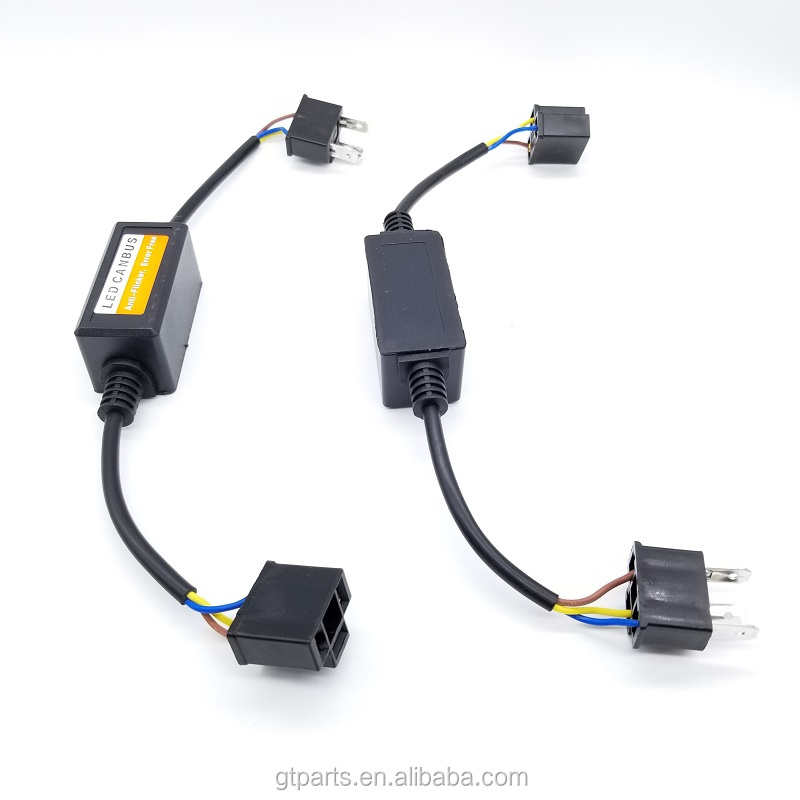 LD4 H4 LED headlight Canbus Anti Flicker Decoder Warning Canceller Error Free Resister Adaptor Plug Wire Harness