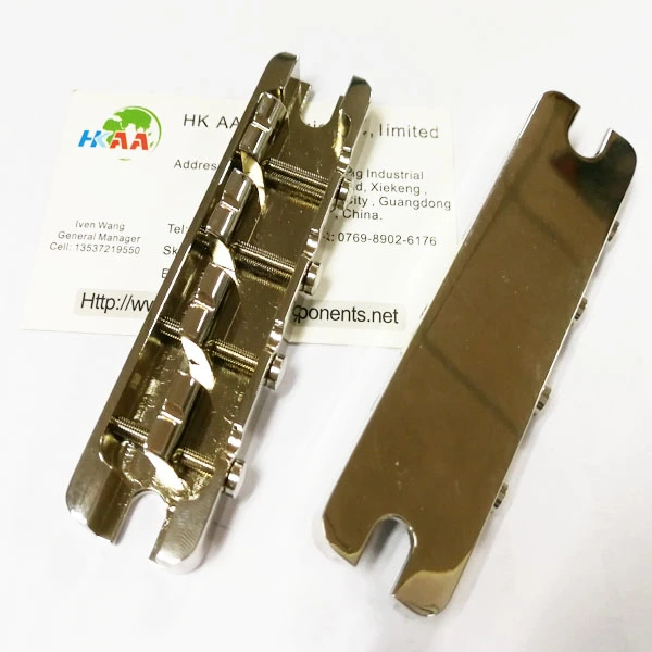 China Customized CNC Machining Black Nickel Brass Electric Guitar Bridge