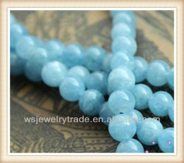 Round Natural Aquamarine Loose Beads Strand Wholesale