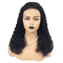 Glueless human hair wigs black, curly virgin human hair lace wigs, 150% density lacefront wig human hair