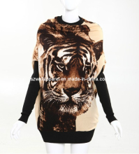 Women Knitting Pullover Print Apparel (SZWA-0950)