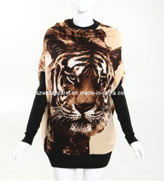Women Knitting Pullover Print Apparel (SZWA-0950)