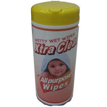 Emballage de bidons Lingettes humides pour bébé Lingettes tout usage