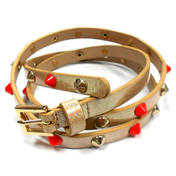 Lady's slim studded skinny leather belts, fashion belts