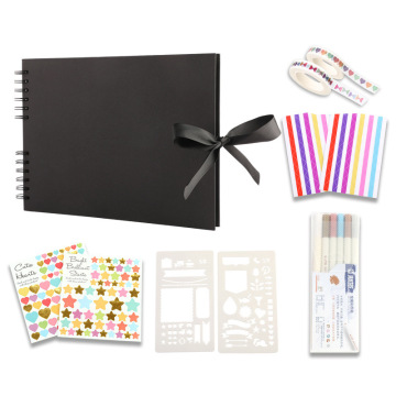 Joytop Wholesale Black Photo Album Scrapbook Set - 8.5x11.5 Inch DIY Manual Special Paper Album