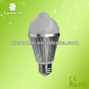 LED bulb PIR infrared motion sensor 6W aluminum body