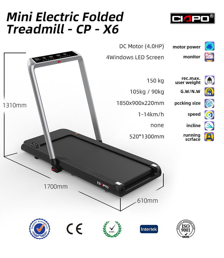 CIAPO best quality gym equipment motorized  treadmill Home use walking pad