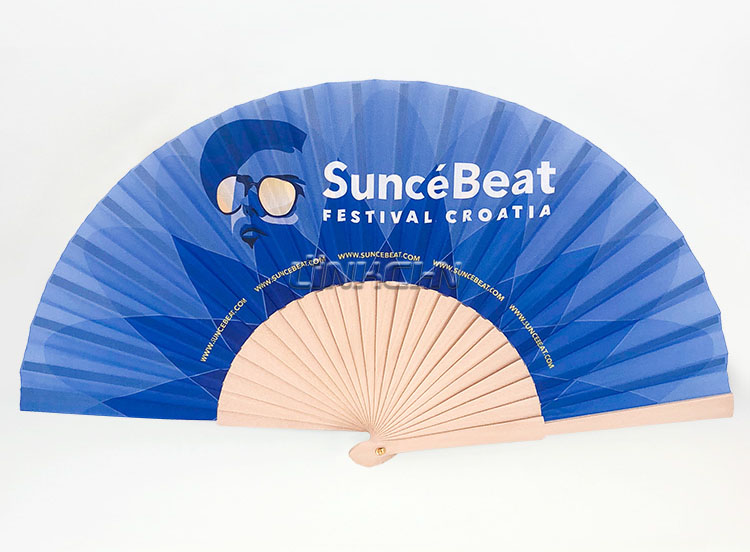 Customized promotional wooden hand held folding fans