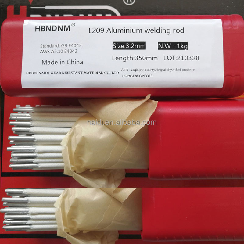 1kg/tube aluminum welding rod price 3.15mm e4043 al209 for ALSI alloy