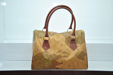 Popular Classical Map Pattern Leather Handbag Bag/Travel Bag