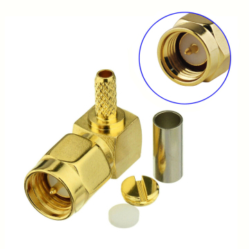 90 Degree SMA male Crimp Plug Right Angle