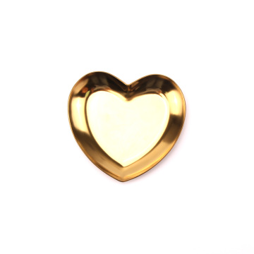 Golden Rose Heart Shape Small Candle Tray Holder