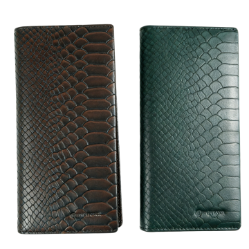 Men's genuine leather long wallet