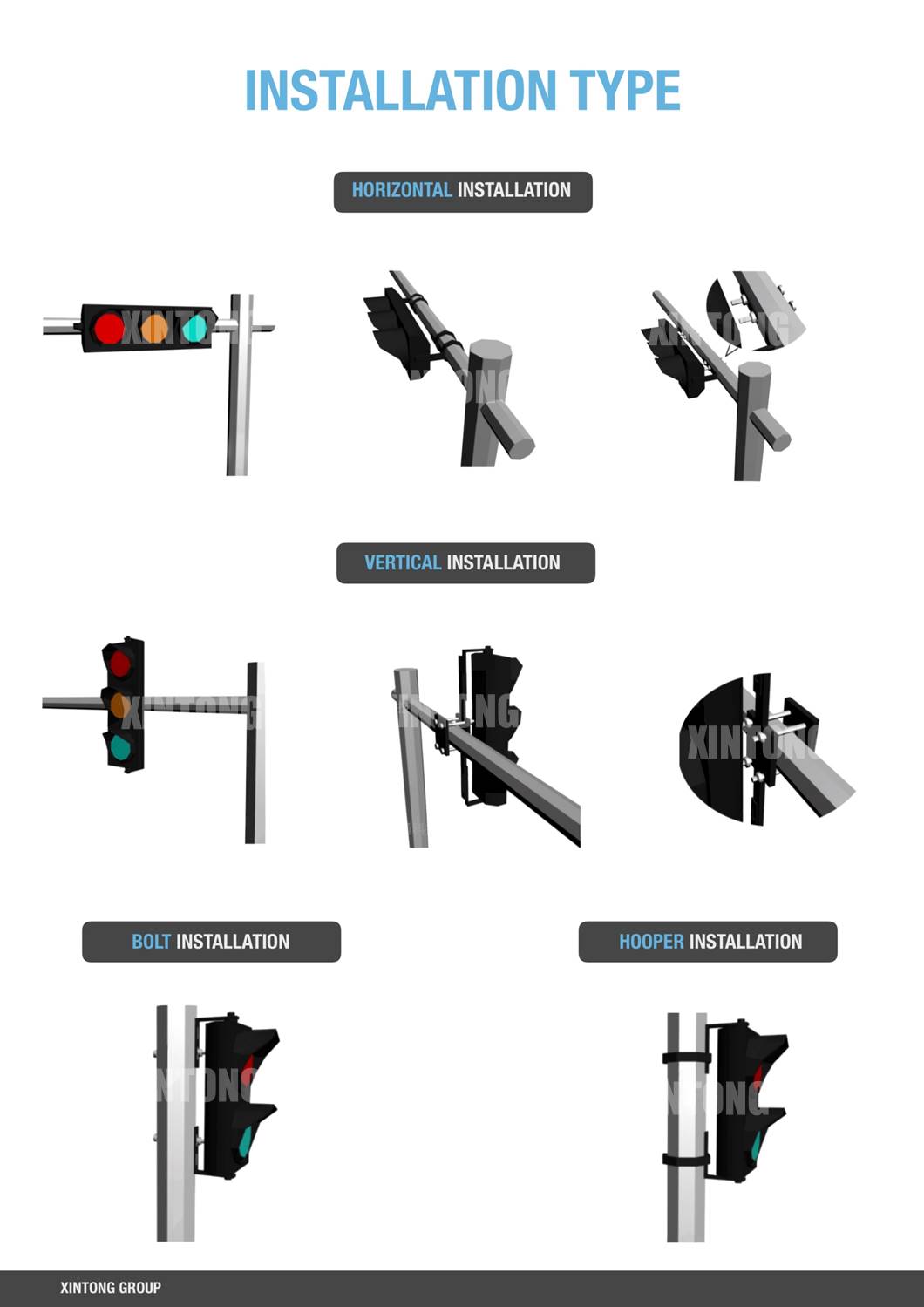 XINTONG 200/300/400mm red green yellow traffic light