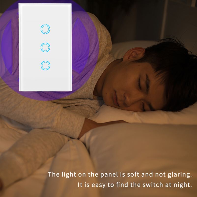 Interruptor Wifi Inteligente Zigbee 220V Light 3 Gang Alexa Touch Switch Controlled Electric Glass Switch Remote Smart Switch