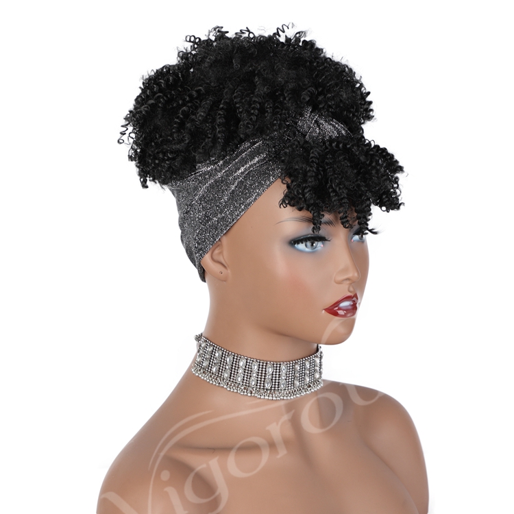 2020 Fiber Wig Headwrap Short Spring Custom Elastic Adjustable Plastic Silver Ladies Headband Synthetic Hair
