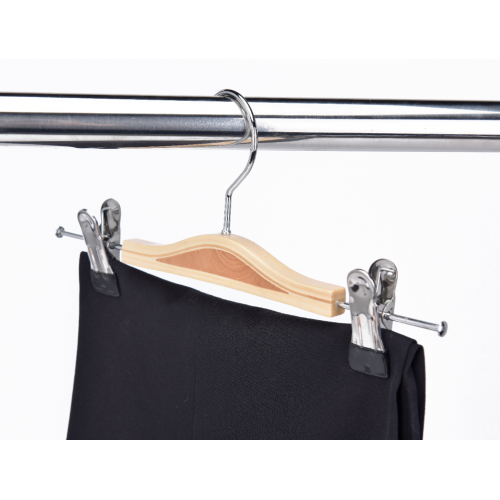 Wood Laminated Hangers With Clips