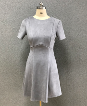 women's grey suede dress
