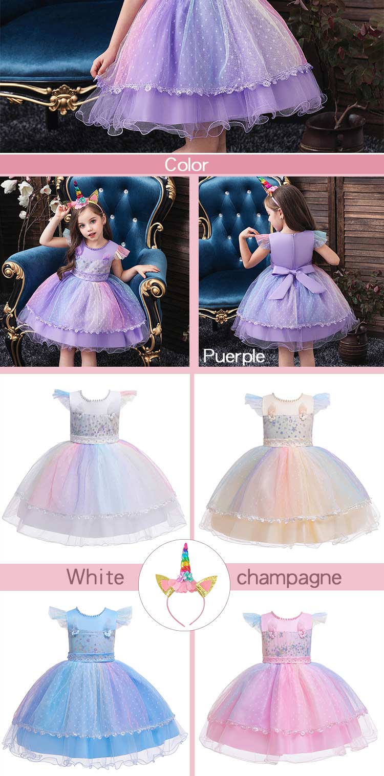 2020 Summer Pink Flower Princess Toddler Girl Party Dresses Comfortable Baby Girls Dresses