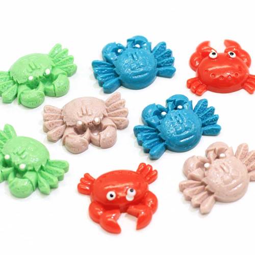 Multi Kleur Platte Achterkant Mini Krab Hars Cabochon Voor Handgemaakte Craft Decoratie Kinderen Speelgoed Ornamenten Kraal Spacer