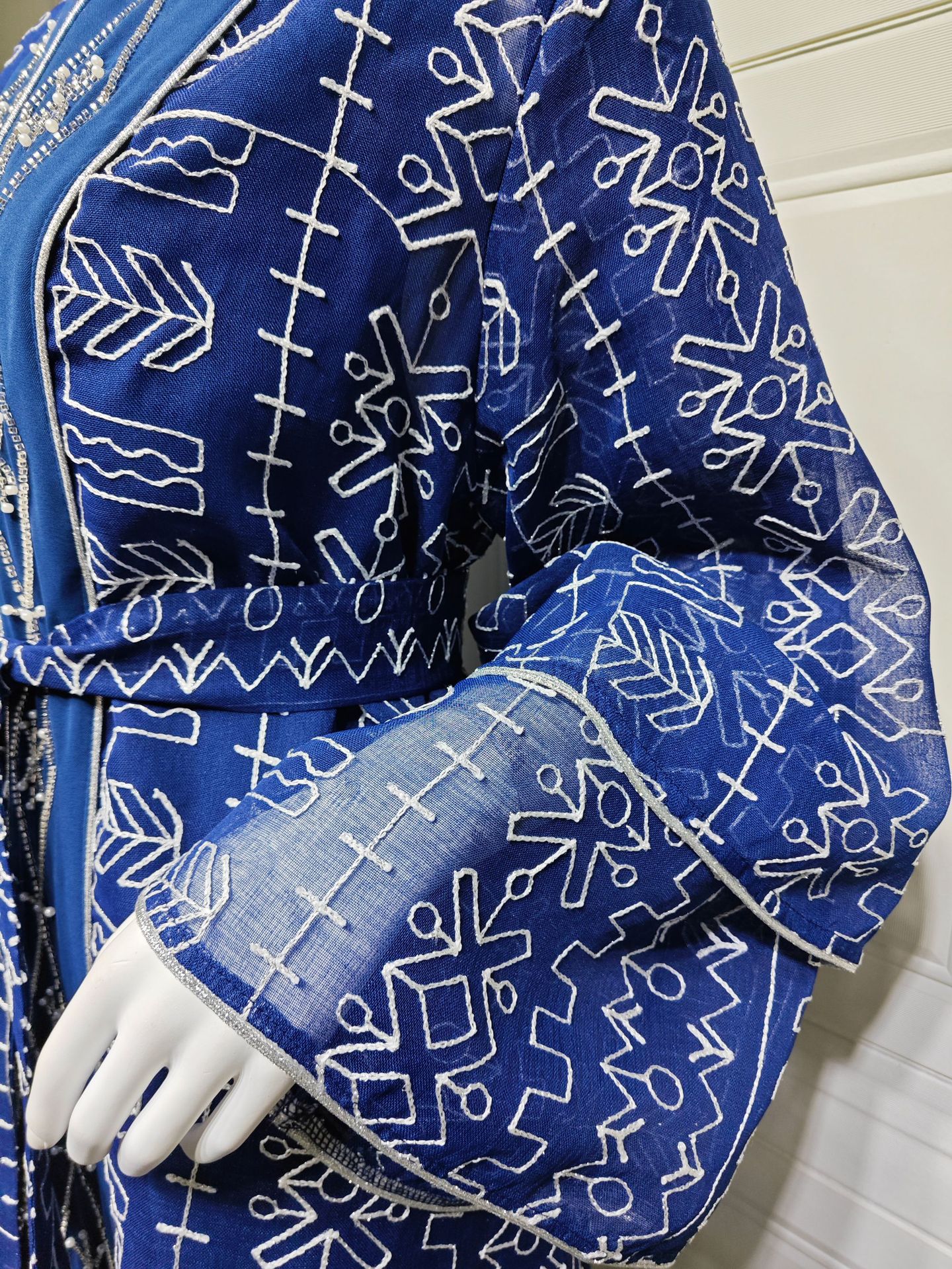 ست مهره دوزی عبای AB445 (7) Embroidered Beaded Abaya Set AB445 (7)