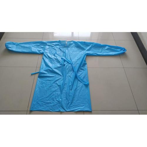 Robe d&#39;isolement en plastique imperméable / robe d&#39;isolement CPE avec CE et FDA