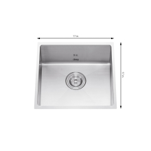 304 Stainless Steel Bar Sink with Faucet - Small Square Undermount Single Bowl