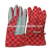 bright color palm reinforce glove/dotted garden cotton glove