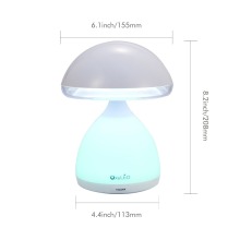 Mushroom Kids Touch Sensor RGB LED Bedside Lamp with 7-Color Night Light