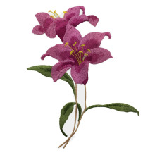 Custom Blooming Lilies Iron-on Embroidery Patches
