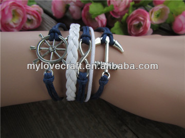 MYLOVE Aqua Braided & Silver Coloured Bracelet navy MLCN091