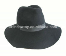 Fashion wool felt hat, Black wool felt floppy hat, Wool hat