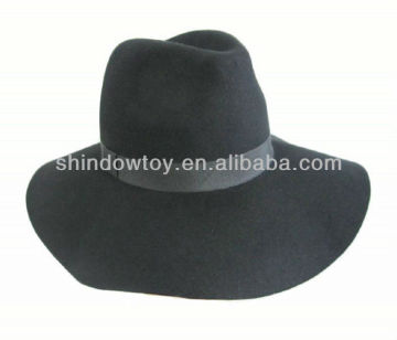 Fashion wool felt hat, Black wool felt floppy hat, Wool hat
